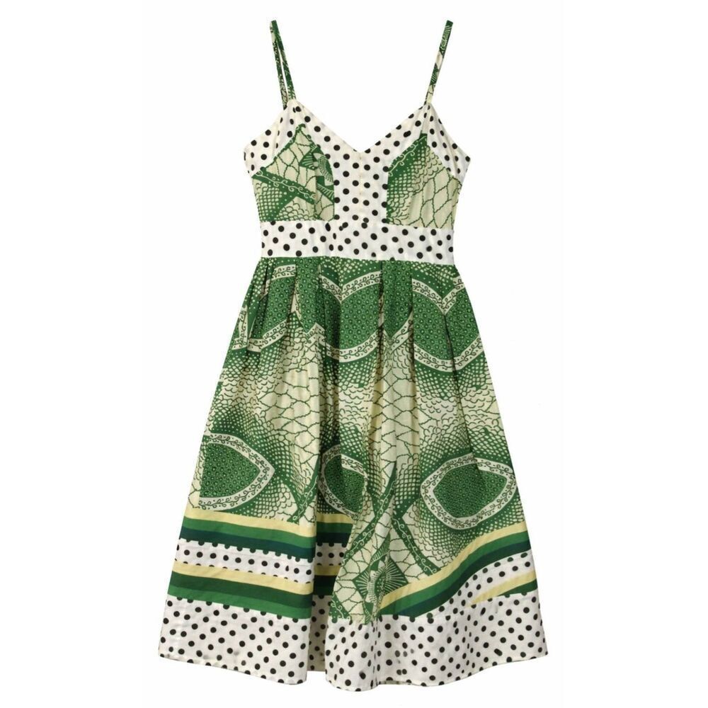 trelise cooper womens size 4 green shift dress  midi summer sun fairy boho